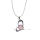 Rose Quartz Heart Alloy Pendant Silver Plated